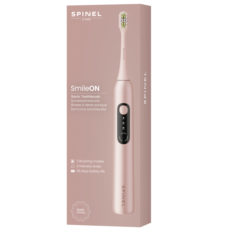 Szczoteczka SpinelCare SmileOn PRO Black + Pink + 4 końcówki białe + 2 etui