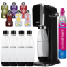 Saturator SodaStream Art Czarny + Butelki SodaStream 3x Czarna 1L Fuse + Bolero Sticks Zestaw 6 szt.