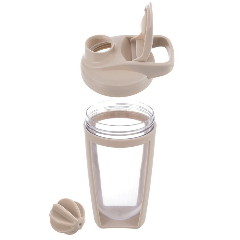 Shaker treningowy z kulką 700ml beżowy