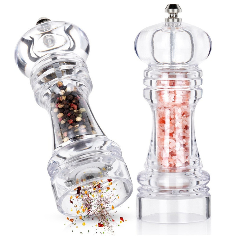 Młynek do pieprzu i soli 16x6cm 2szt. akrylowy