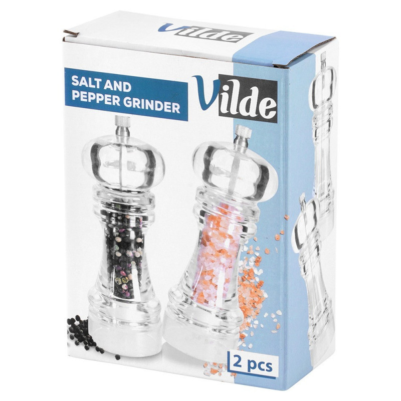 Młynek do pieprzu i soli 16x6cm 2szt. akrylowy