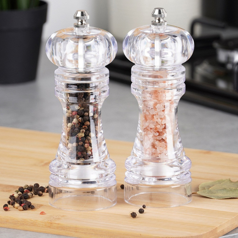 Młynek do pieprzu i soli 16x6cm 2szt. akrylowy