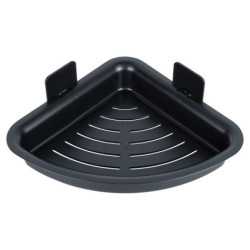 Półka pod prysznic czarna narożna 28x22x8cm