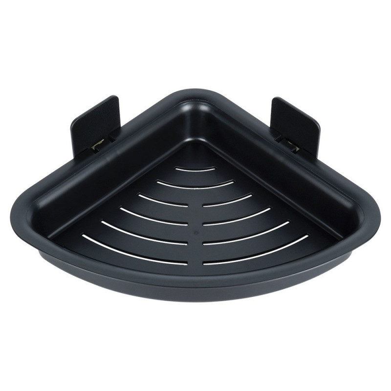 Półka pod prysznic czarna narożna 28x22x8cm