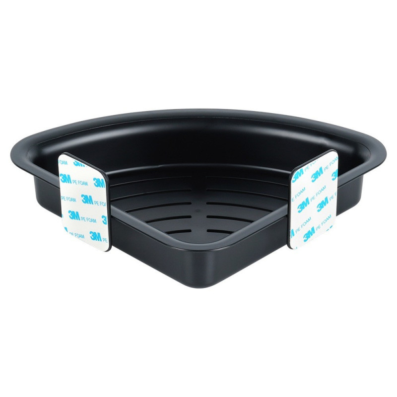 Półka pod prysznic czarna narożna 28x22x8cm