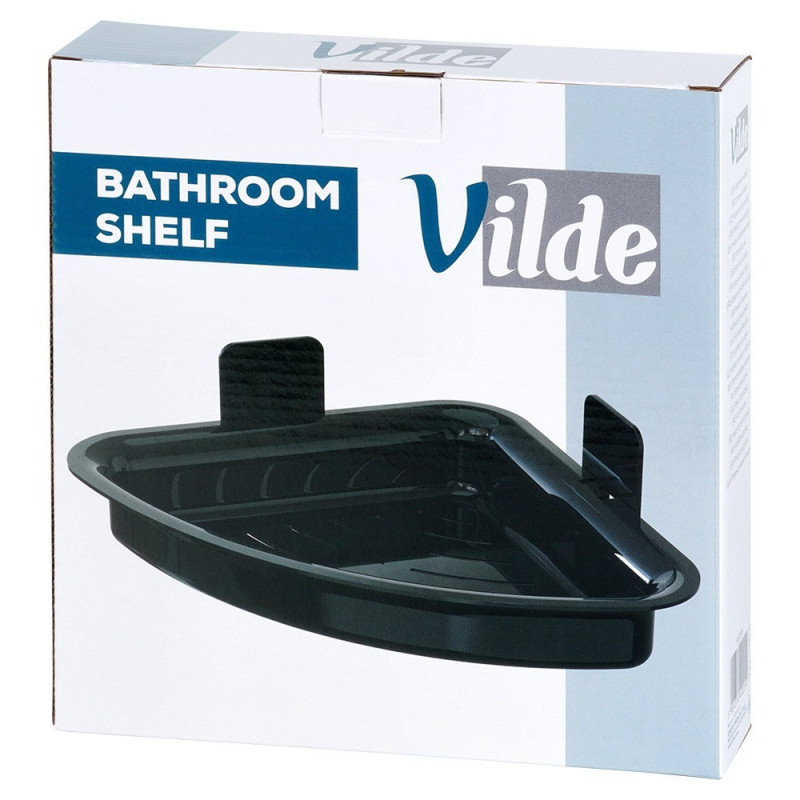 Półka pod prysznic czarna narożna 28x22x8cm