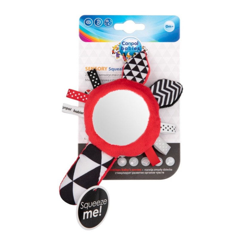 Canpol babies zabawka kontrastowa z piszczkiem i lusterkiem SENSORY TO