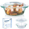 Naczynie żaroodporne z pokrywką szklane 1,4l+430ml