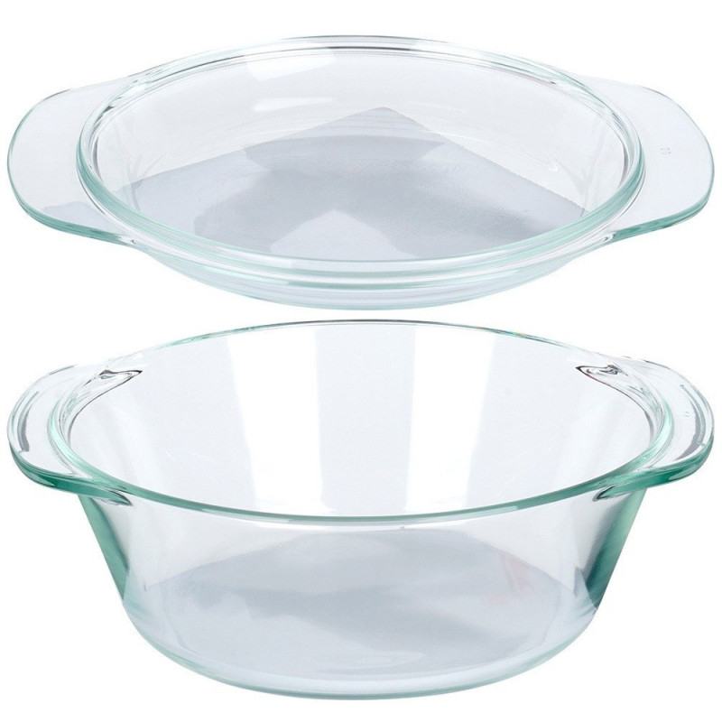 Naczynie żaroodporne z pokrywką szklane 1,4l+430ml