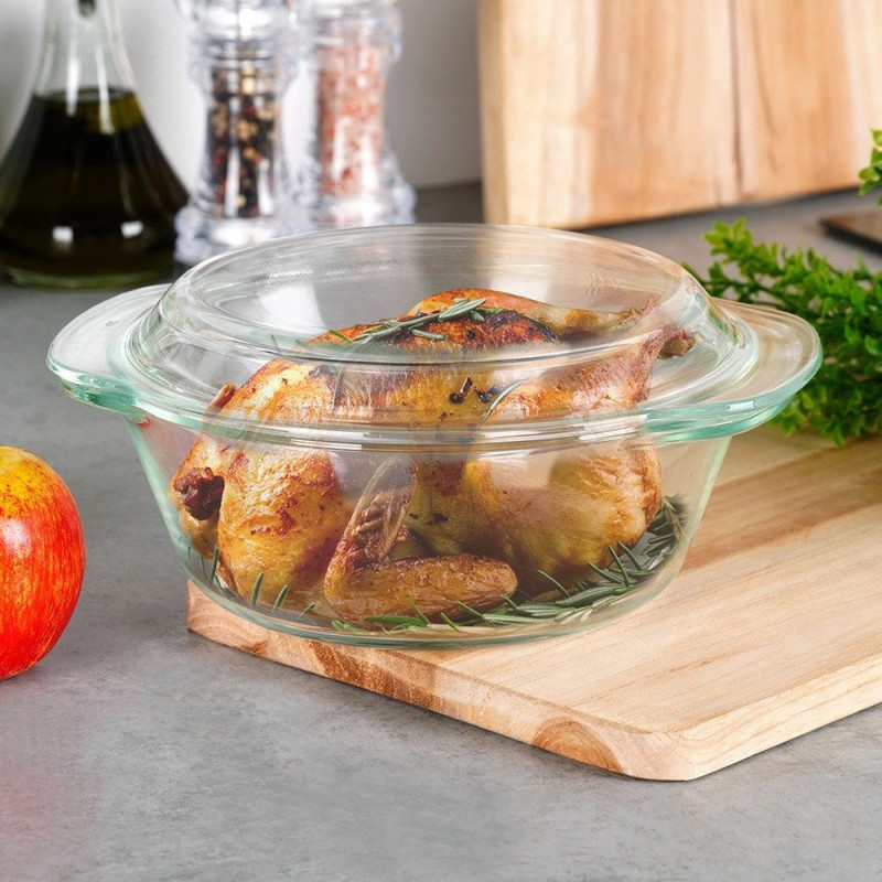 Naczynie żaroodporne z pokrywką szklane 1,4l+430ml