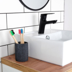 Kubek łazienkowy ceramiczny czarny