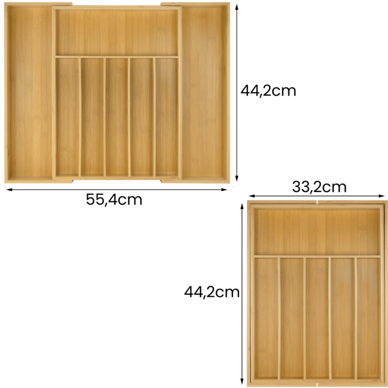 Wkład do szuflady na sztućce bambusowy Wellhaus