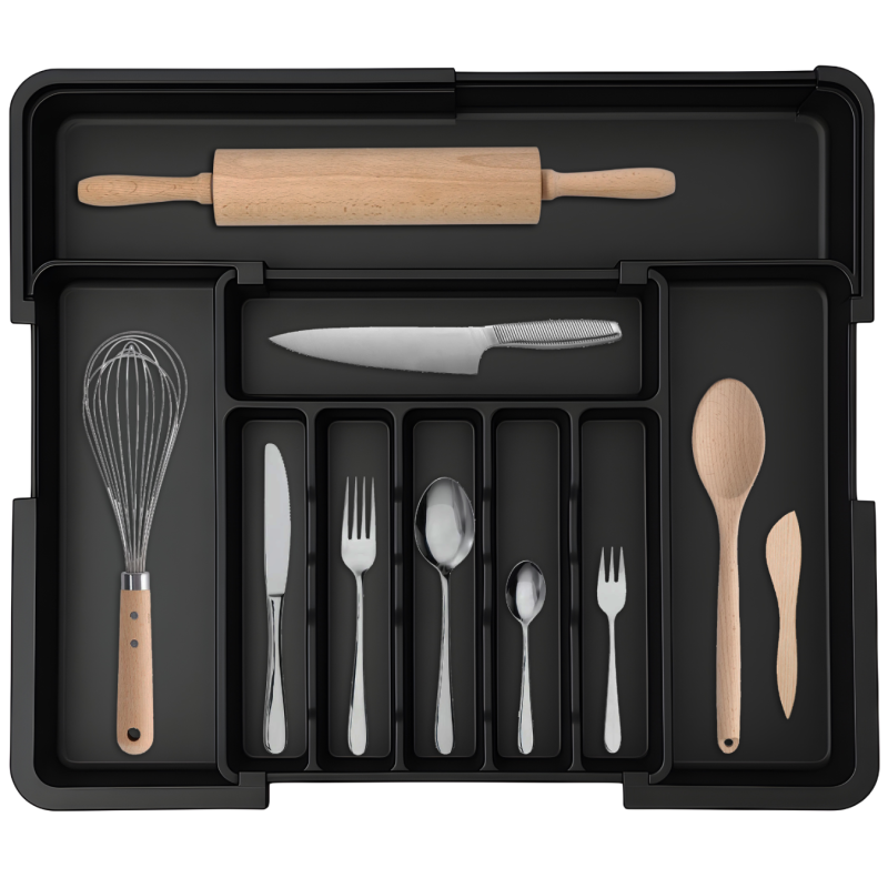 Wkład do szuflady na sztućce czarny Wellhaus