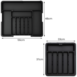 Wkład do szuflady na sztućce czarny Wellhaus