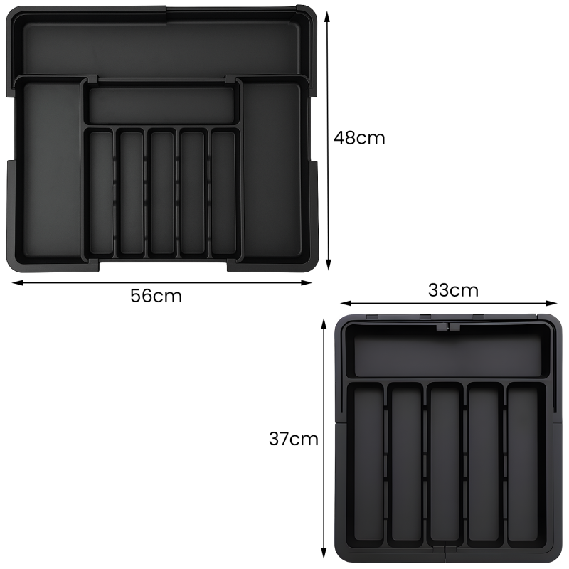 Wkład do szuflady na sztućce czarny Wellhaus