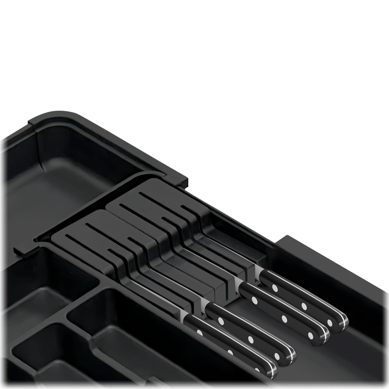 Wkład do szuflady na sztućce czarny Wellhaus