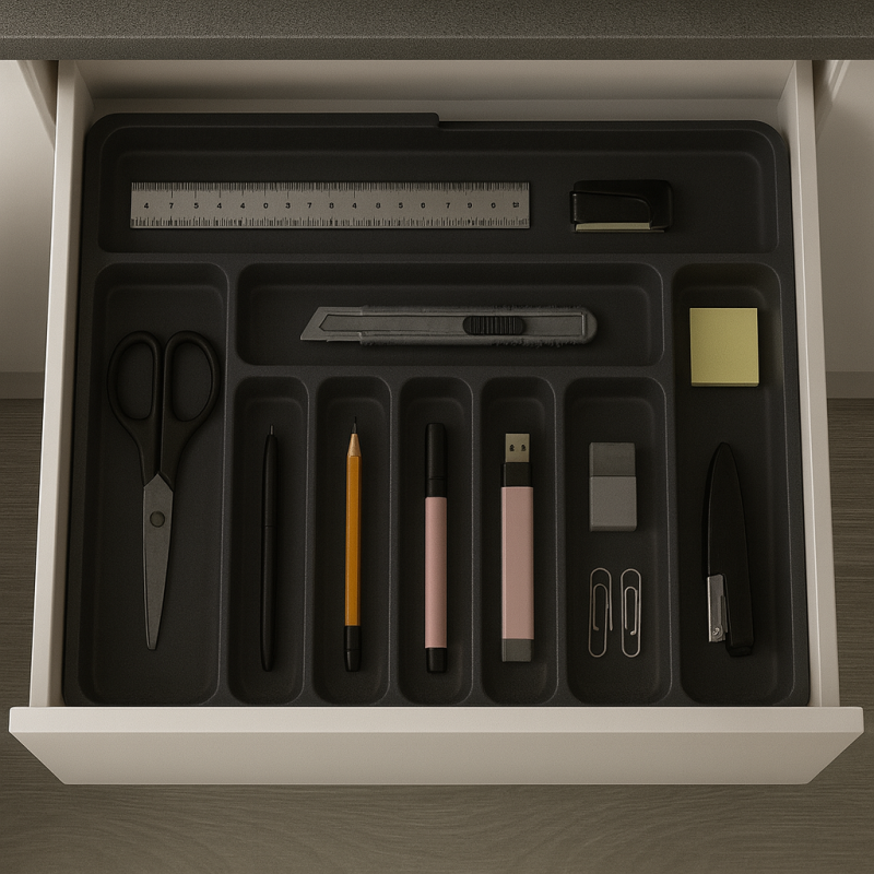 Wkład do szuflady na sztućce czarny Wellhaus