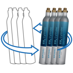 4x Gaz CO2 do naboju niebieskiego Twist Connect dla saturatorów