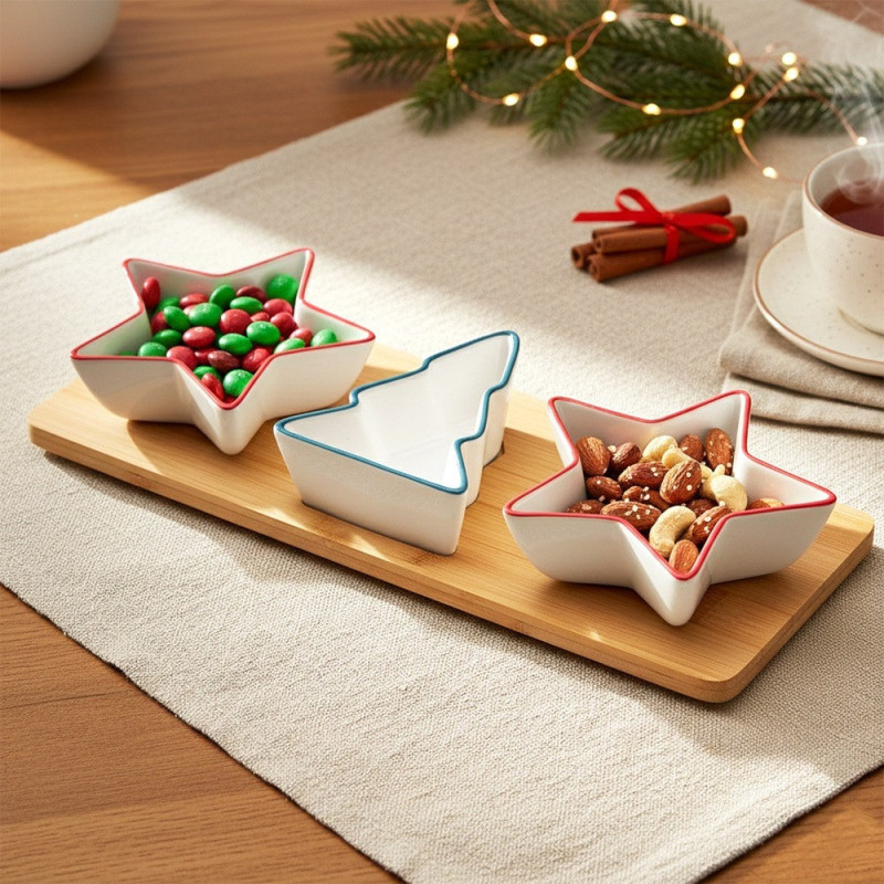 Świąteczne porcelanowe miseczki na przekąski