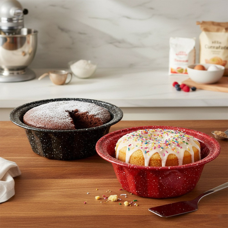 Forma do babki granitowa z kominem 12cm 2 szt.