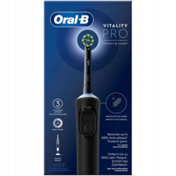 KF Oral-B Vitality Pro D103 Protect X Clean (Cross Action Black) + 4 końcówki precision czarne + etui czarne