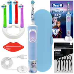 Oral-B Vitality Pro D103 Frozen + 4x końcówki zamienne EB-10A Color + etui niebieskie + podstawka