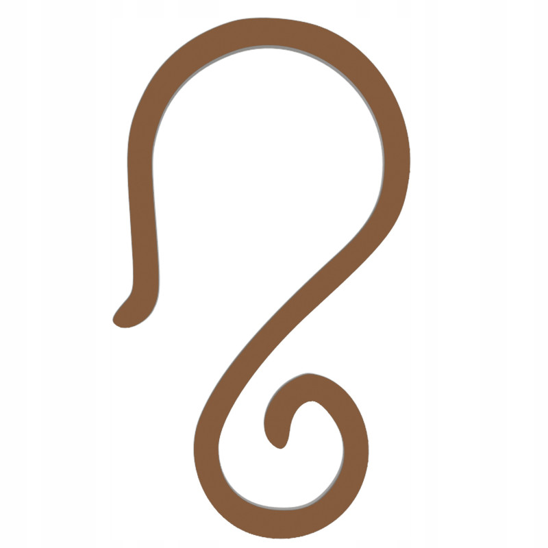 HACZYKI DO RYNNY NA LAMPKI I OZDOBY ŚWIĄTECZNE BRĄZOWY 4,4x2,5CM 100szt. HLX-0084-SET100