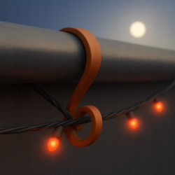 HACZYKI DO RYNNY NA LAMPKI I OZDOBY ŚWIĄTECZNE BRĄZOWY 4,4x2,5CM 100szt. HLX-0084-SET100