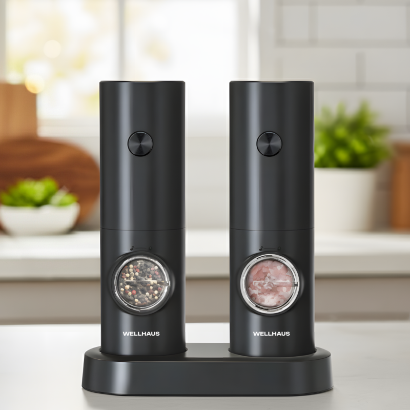 WELLHAUS Elektryczny młynek do soli i pieprzu 2szt.