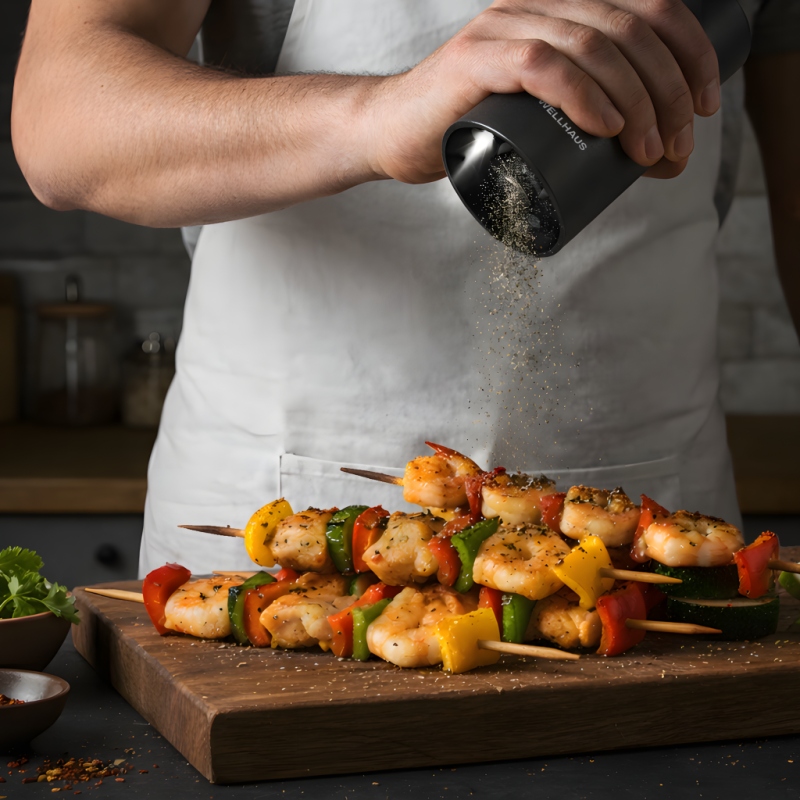 WELLHAUS Elektryczny młynek do soli i pieprzu 2szt.