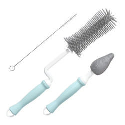 Zestaw silikonowych szczotek do czyszczenia butelek SKY BLUE