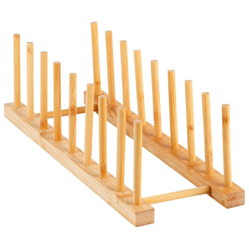 Bambusowy stojak na pokrywki i talerze 34,5x12x12cm