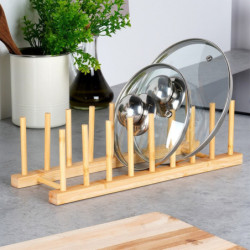 Bambusowy stojak na pokrywki i talerze 34,5x12x12cm