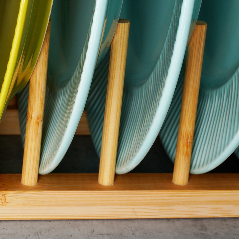 Bambusowy stojak na pokrywki i talerze 34,5x12x12cm