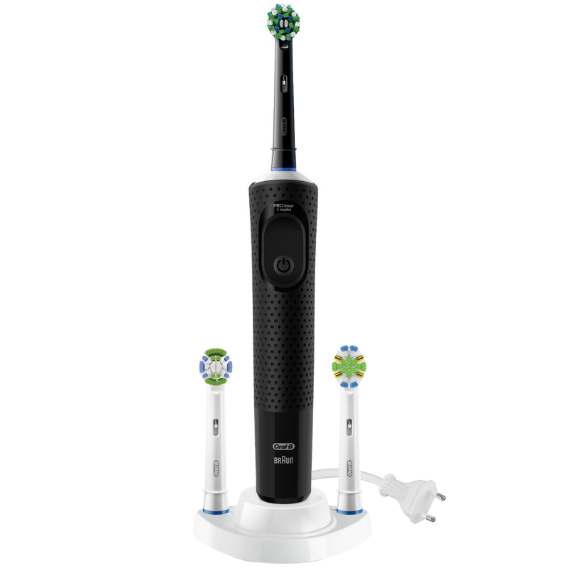 Oral-B Vitality Pro D103 Czarna + 4 końcówki precision czarne + etui czarne + podstawka pojedyncza