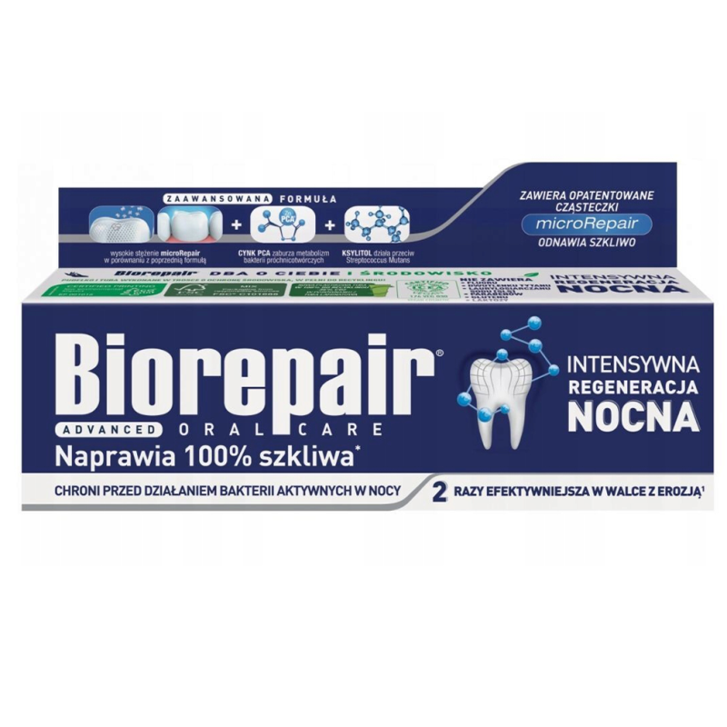 Biorepair 4×75 ml — kompletny zestaw pasty do zębów:  Pełna Ochrona, Wrażliwe Zęby , Pro White Wybielająca, Nocna