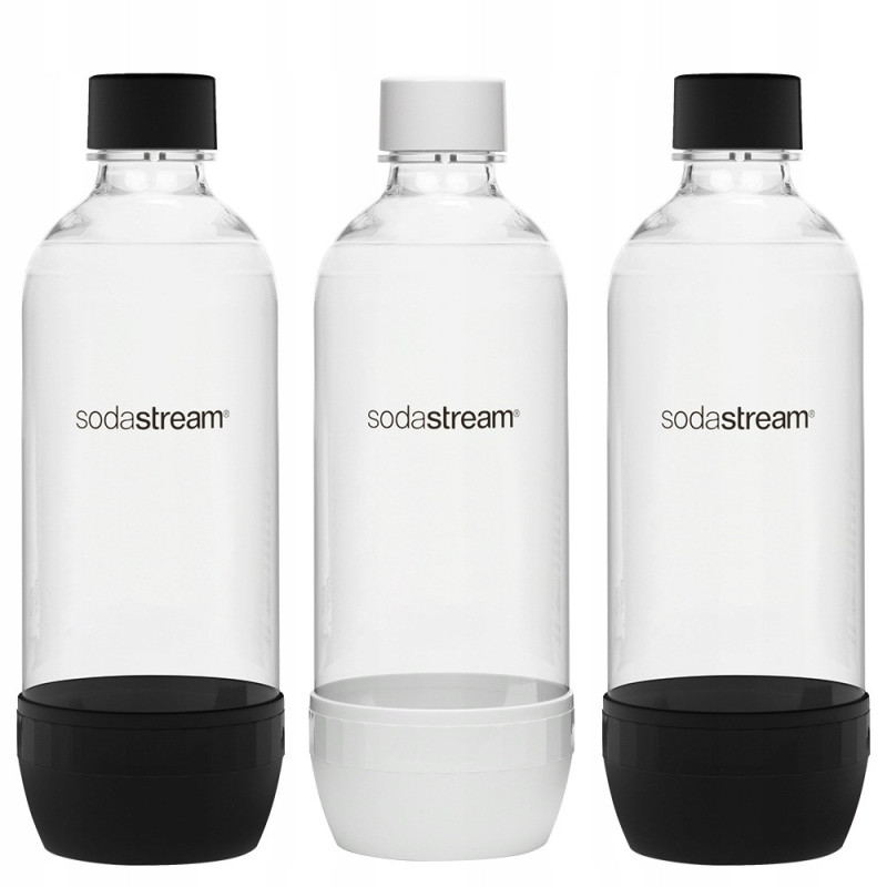 Butelki SodaStream 3x 1L Standard + Ociekacz / stojak na butelki SpinelSoda
