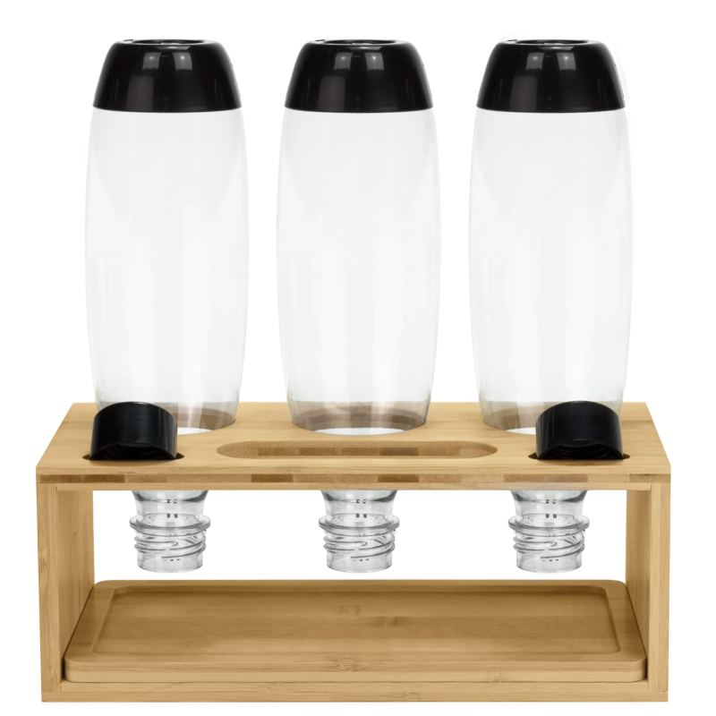 Butelki SodaStream 3x 1L Standard + Ociekacz / stojak na butelki SpinelSoda