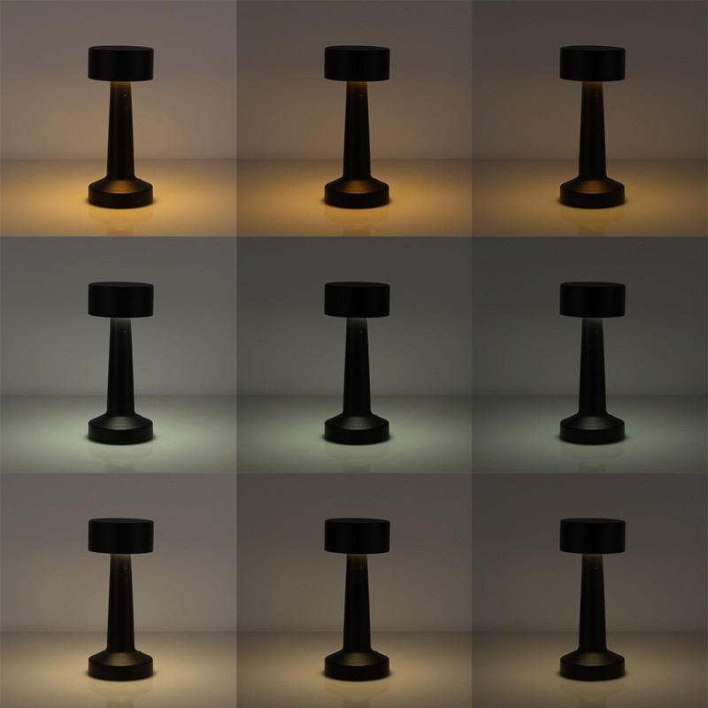 Lampka stołowa 21cm czarna