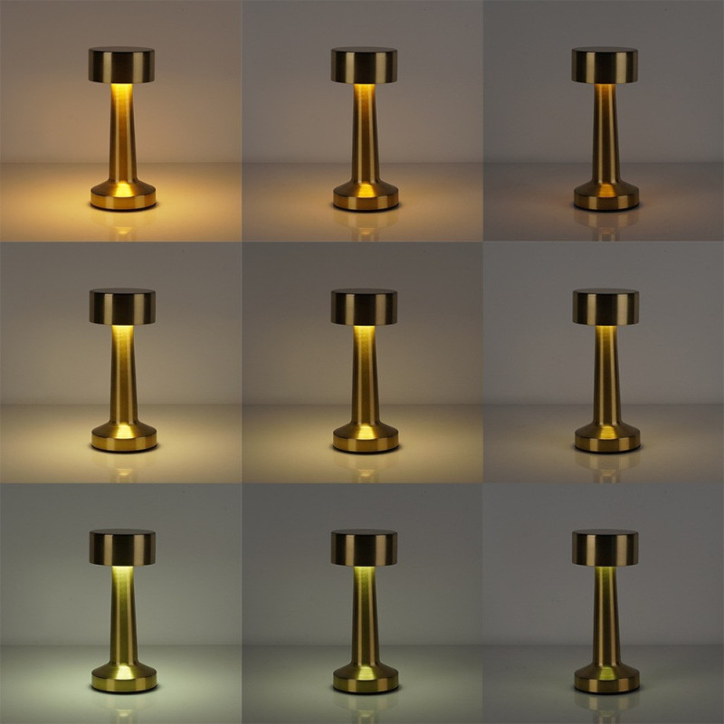 Lampka stołowa 21cm złota