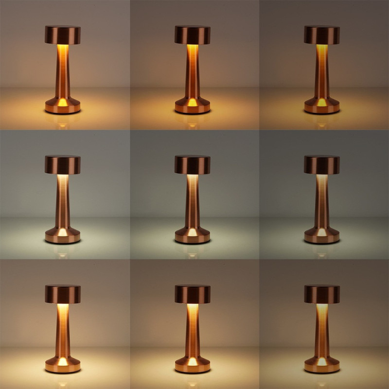 Lampka stołowa 21cm miedziana