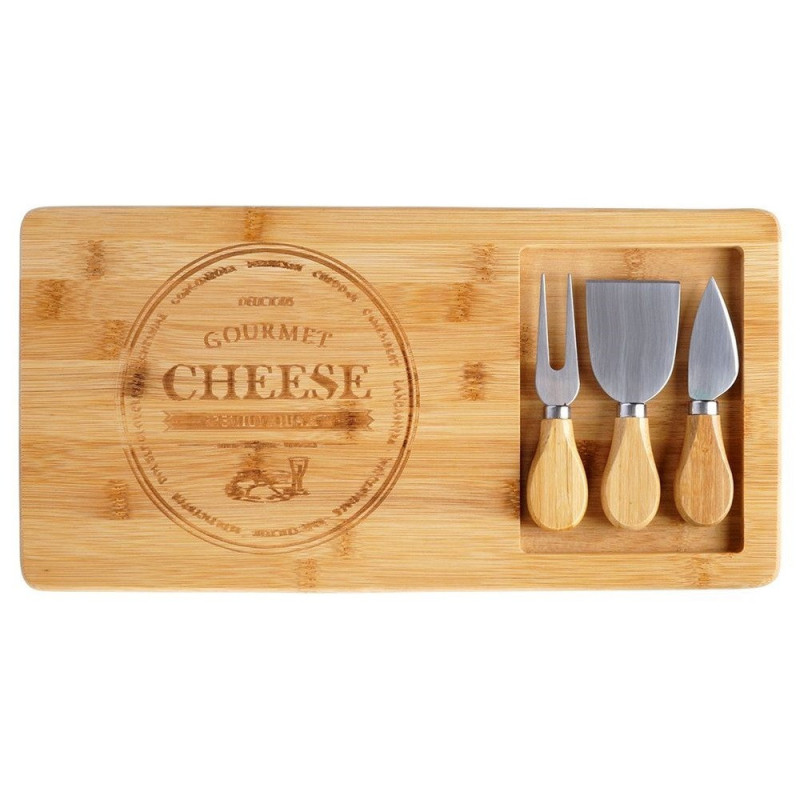 Bambusowa deska do serów z nożami