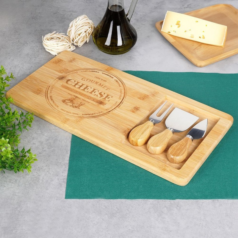 Bambusowa deska do serów z nożami