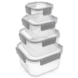 Pojemniki na żywność z pokrywką i uszczelką 4 szt.