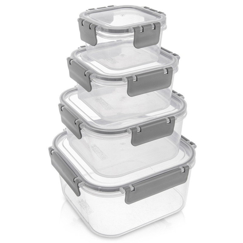 Pojemniki na żywność z pokrywką i uszczelką 4 szt.