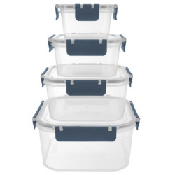 Pojemniki na żywność z pokrywką i uszczelką 4 szt.