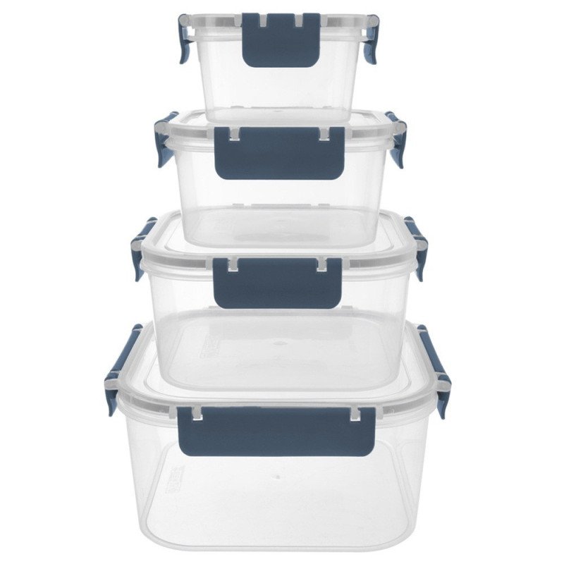 Pojemniki na żywność z pokrywką i uszczelką 4 szt.