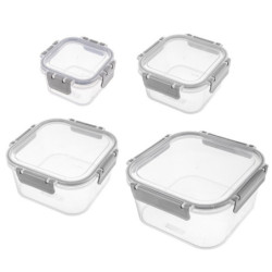 Pojemniki na żywność z pokrywką i uszczelką 4 szt.