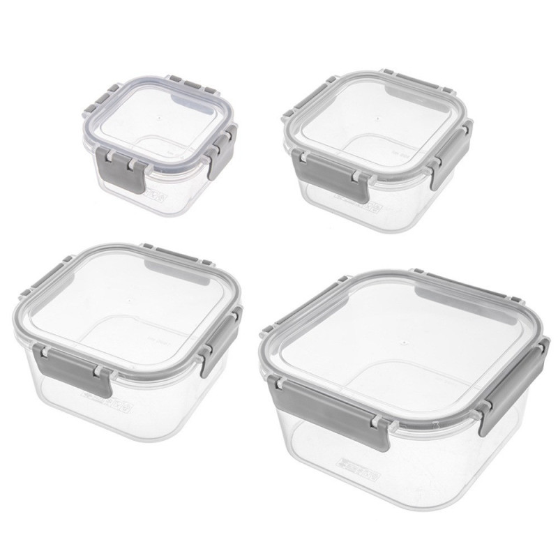 Pojemniki na żywność z pokrywką i uszczelką 4 szt.