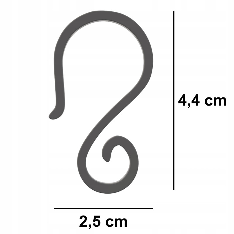 2x HACZYKI DO RYNNY NA LAMPKI I OZDOBY ŚWIĄTECZNE SZARY 4,4x2,5CM 50szt